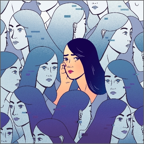 One human amongst a number of AI clones