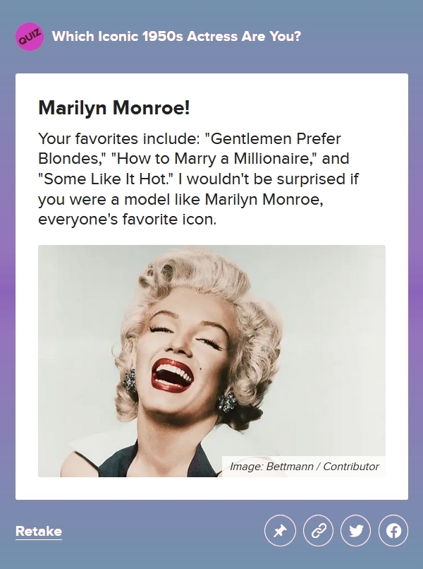 Take the Buzzfeed 1950s actress quiz